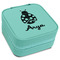 Ladybugs & Gingham Travel Jewelry Boxes - Leatherette - Teal - Angled View