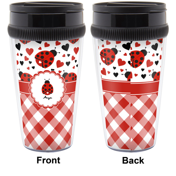 Ladybugs & Gingham Travel Mug Approval (Personalized)