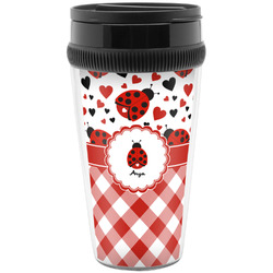 Ladybugs & Gingham Acrylic Travel Mug without Handle (Personalized)
