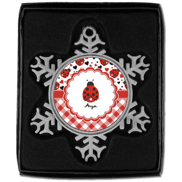 Ladybugs & Gingham Vintage Snowflake - In box