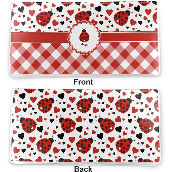 Ladybugs & Gingham Vinyl Check Book Cover - Front and Back