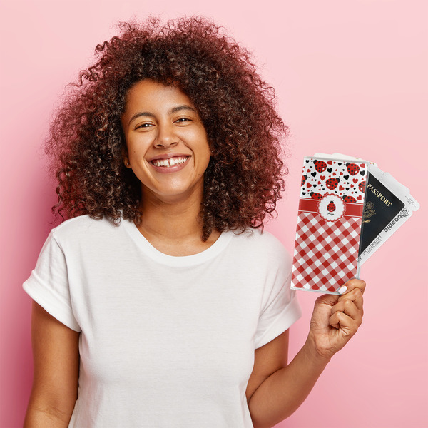 Ladybugs & Gingham Vinyl Document Holder - LIFESTYLE