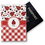 Ladybugs & Gingham Vinyl Passport Holder (Personalized)