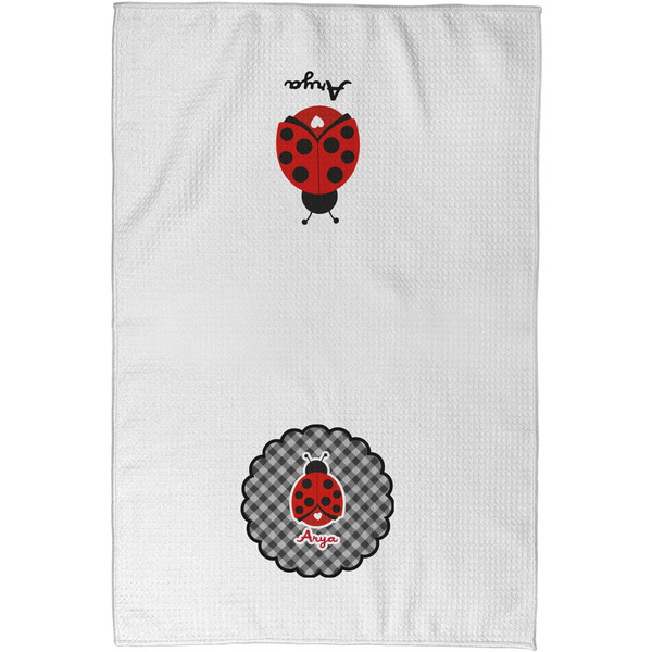Ladybugs & Gingham Waffle Towel - Partial Print - Approval Image