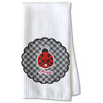 Ladybugs & Gingham Kitchen Towel - Waffle Weave - Partial Print (Personalized)