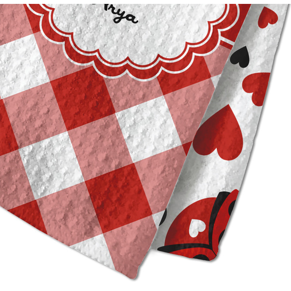 Ladybugs & Gingham Waffle Weave Towel - Closeup of Material Image