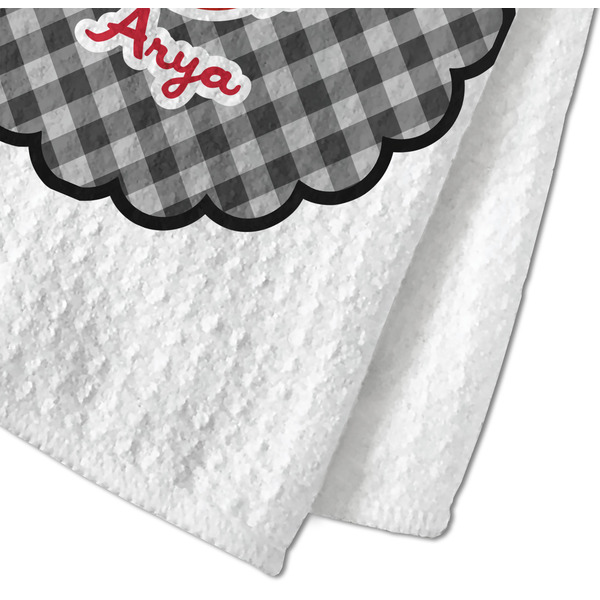 Ladybugs & Gingham Waffle Weave Towel - Closeup of Material Image