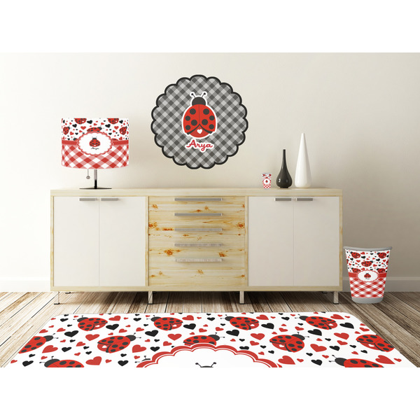 Ladybugs & Gingham Wall Graphic Decal Wooden Desk