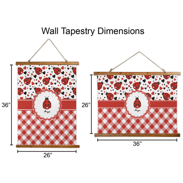 Ladybugs & Gingham Wall Hanging Tapestries - Parent/Sizing