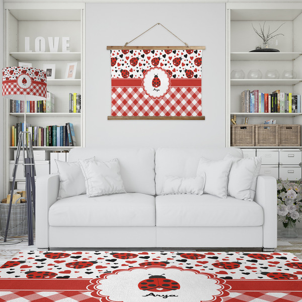 Ladybugs & Gingham Wall Hanging Tapestry - IN CONTEXT