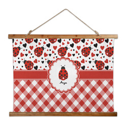 Ladybugs & Gingham Wall Hanging Tapestry - Wide (Personalized)
