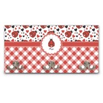 Ladybugs & Gingham Wall Mounted Coat Rack (Personalized)