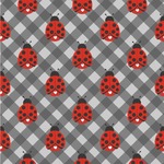 Ladybugs & Gingham Wallpaper & Surface Covering (Peel & Stick 24"x 24" Sample)