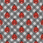 Ladybugs & Gingham Wallpaper & Surface Covering (Water Activated 24"x 24" Sample)