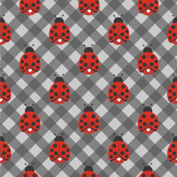 Custom Ladybugs & Gingham Wallpaper & Surface Covering (Peel & Stick 24"x 24" Sample)