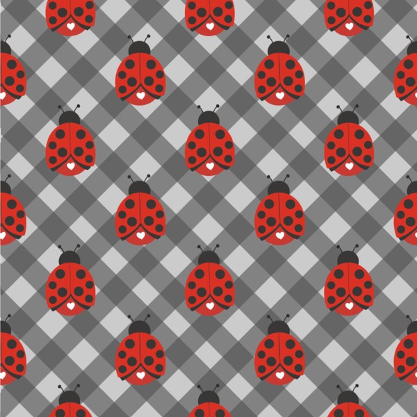 Ladybugs & Gingham Wallpaper Square