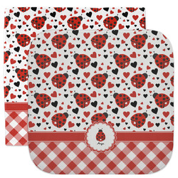 Ladybugs & Gingham Facecloth / Wash Cloth (Personalized)