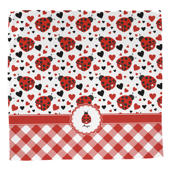 Ladybugs & Gingham Washcloth - Front - No Soap