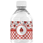 Ladybugs & Gingham Water Bottle Labels - Custom Sized (Personalized)
