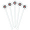 Ladybugs & Gingham White Plastic 5.5" Stir Stick - Fan View