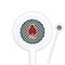 Ladybugs & Gingham White Plastic 5.5" Stir Stick - Round - Closeup
