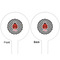 Ladybugs & Gingham White Plastic 6" Food Pick - Round - Double Sided - Front & Back