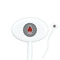 Ladybugs & Gingham White Plastic 7" Stir Stick - Oval - Closeup