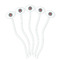 Ladybugs & Gingham White Plastic 7" Stir Stick - Oval - Fan