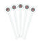 Ladybugs & Gingham White Plastic 7" Stir Stick - Round - Fan View