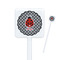 Ladybugs & Gingham White Plastic Stir Stick - Square - Closeup