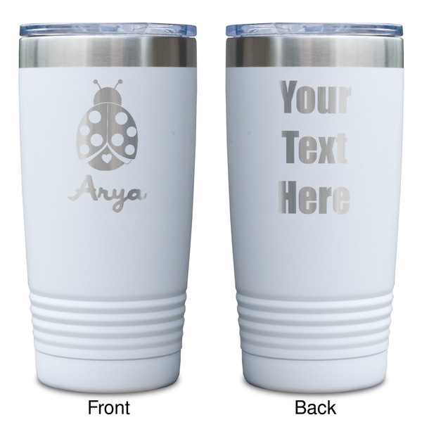 Ladybugs & Gingham White Polar Camel Tumbler - 20oz - Double Sided - Approval