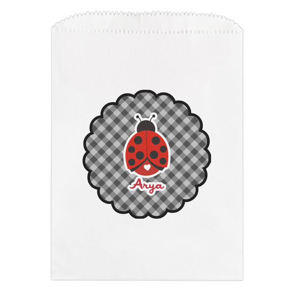 Custom Ladybugs & Gingham Treat Bag (Personalized)