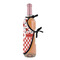 Ladybugs & Gingham Wine Bottle Apron - DETAIL WITH CLIP ON NECK