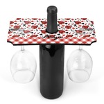 Ladybugs & Gingham Wine Bottle & Glass Holder (Personalized)