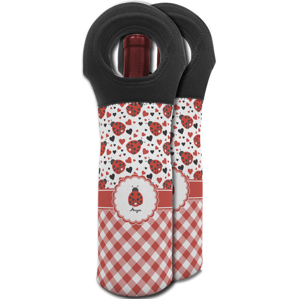 Ladybugs & Gingham Wine Tote Bag - MAIN