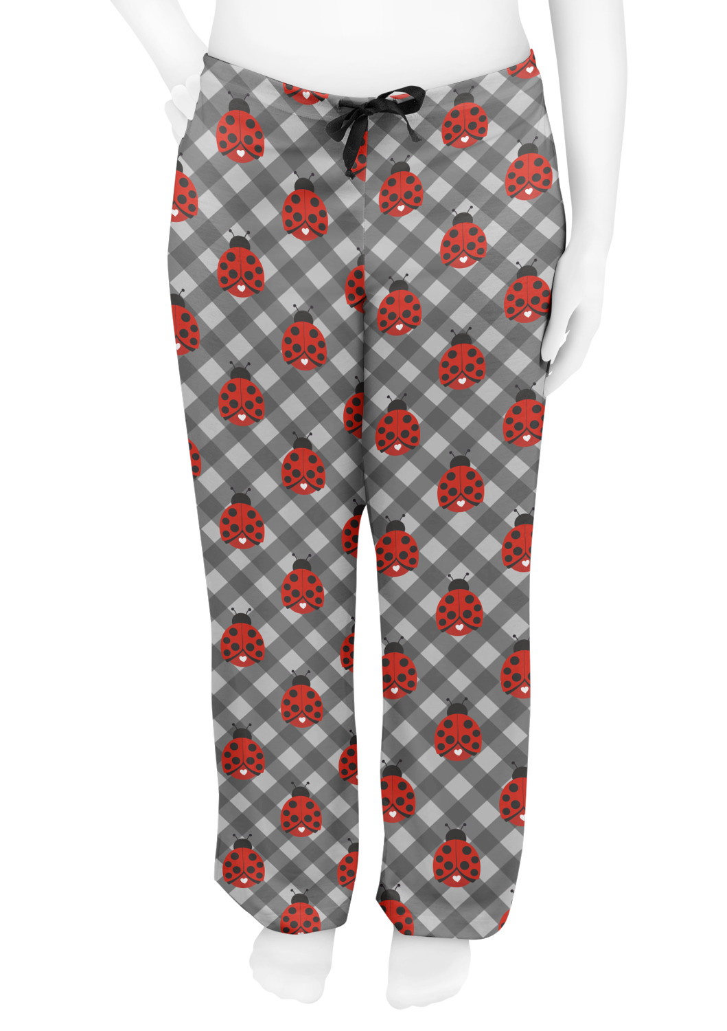 Ladybugs & Gingham Womens Pajama Pants S (Personalized) YouCustomizeIt