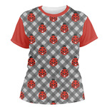 Ladybugs & Gingham Women's Crew T-Shirt - Large