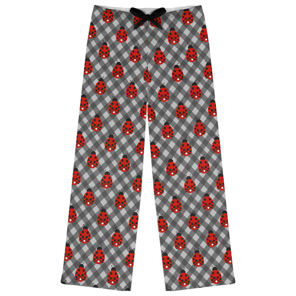 Custom Ladybugs & Gingham Womens Pajama Pants - S