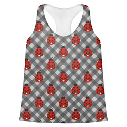 Ladybugs & Gingham Womens Racerback Tank Top (Personalized)
