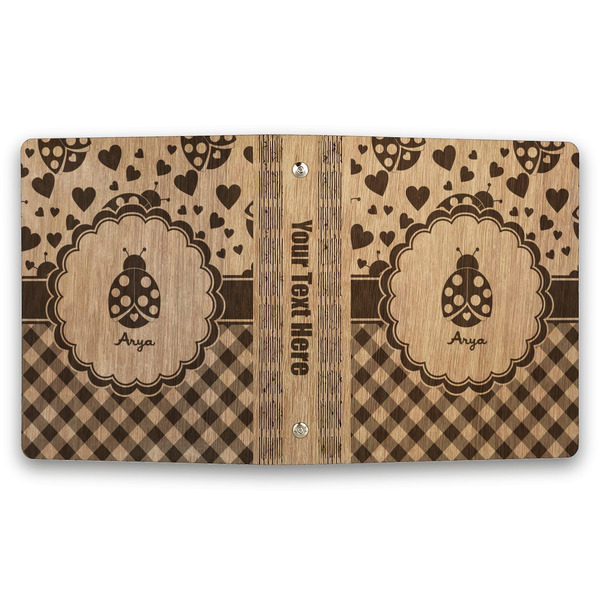 Ladybugs & Gingham Wood 3-Ring Binders - 1" Half-Letter - Approval