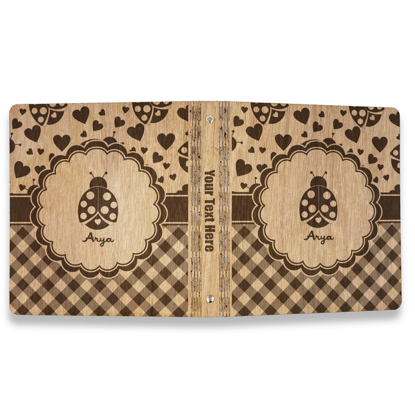 Ladybugs & Gingham Wood 3-Ring Binders - 1" Letter - Approval