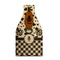 Ladybugs & Gingham Wood Beer Bottle Caddy - Side View w/ Opener