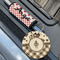 Ladybugs & Gingham Wood Luggage Tags - Round - Lifestyle