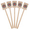 Ladybugs & Gingham Wooden 6.25" Stir Stick - Rectangular - Fan View