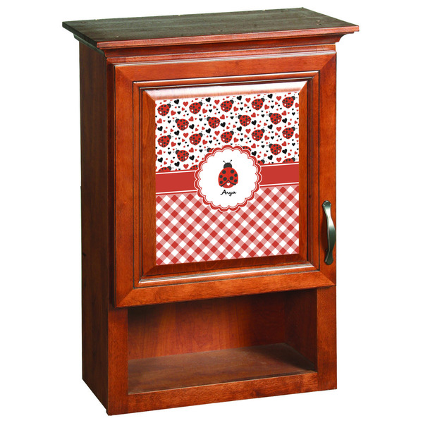Ladybugs & Gingham Wooden Cabinet Decal (Medium)