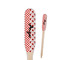 Ladybugs & Gingham Wooden Food Pick - Paddle - Closeup