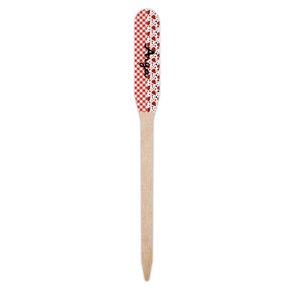 Ladybugs & Gingham Wooden Food Pick - Paddle - Single Pick