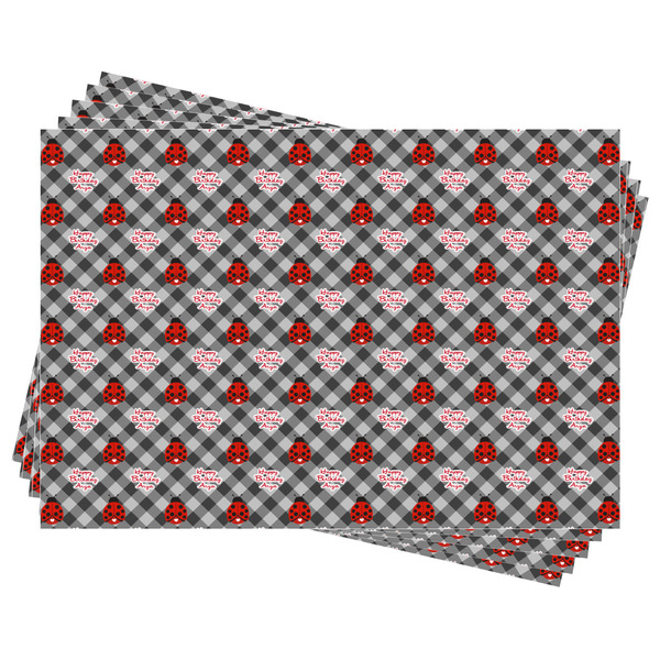 Ladybugs & Gingham Wrapping Paper - Front & Back - Sheets Approval