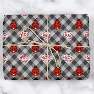 Ladybugs & Gingham Wrapping Paper (Personalized)