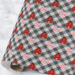 Ladybugs & Gingham Wrapping Paper Roll - Large (Personalized)